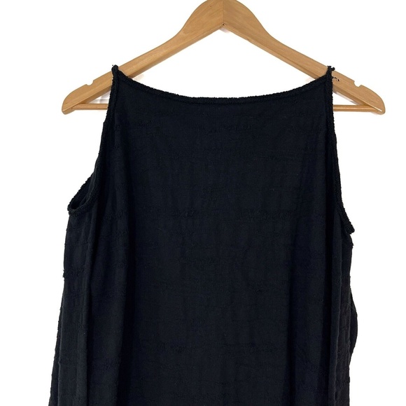 Max Studio London Size Medium Black Textured Sylvie Cold Shoulder Pullover Top - Picture 11 of 12